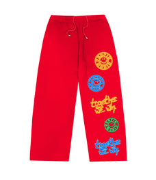 TOGETHER WE WIN Straight Leg Sweatpants // RED
