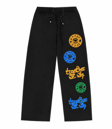 TOGETHER WE WIN Straight Leg Sweatpants // BLACK