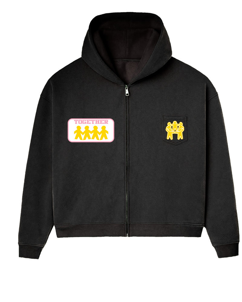 BETTER TOGETHER POCKET HOODIE [BLACK MULTI]