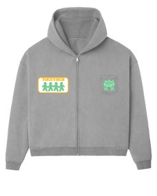 BETTER TOGETHER ZIP HOODIE [GREY WASH]
