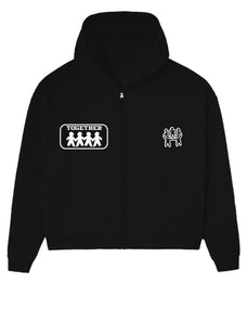 BETTER TOGETHER ZIP HOODIE [BLACK]