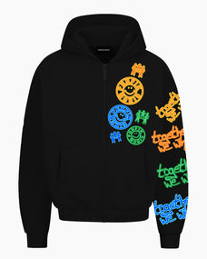 TOGETHER WE WIN ZIP HOODIE [BLACK]