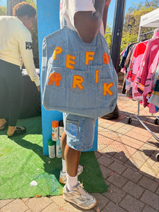 POCKET DENIM TOTE [ORANGE]