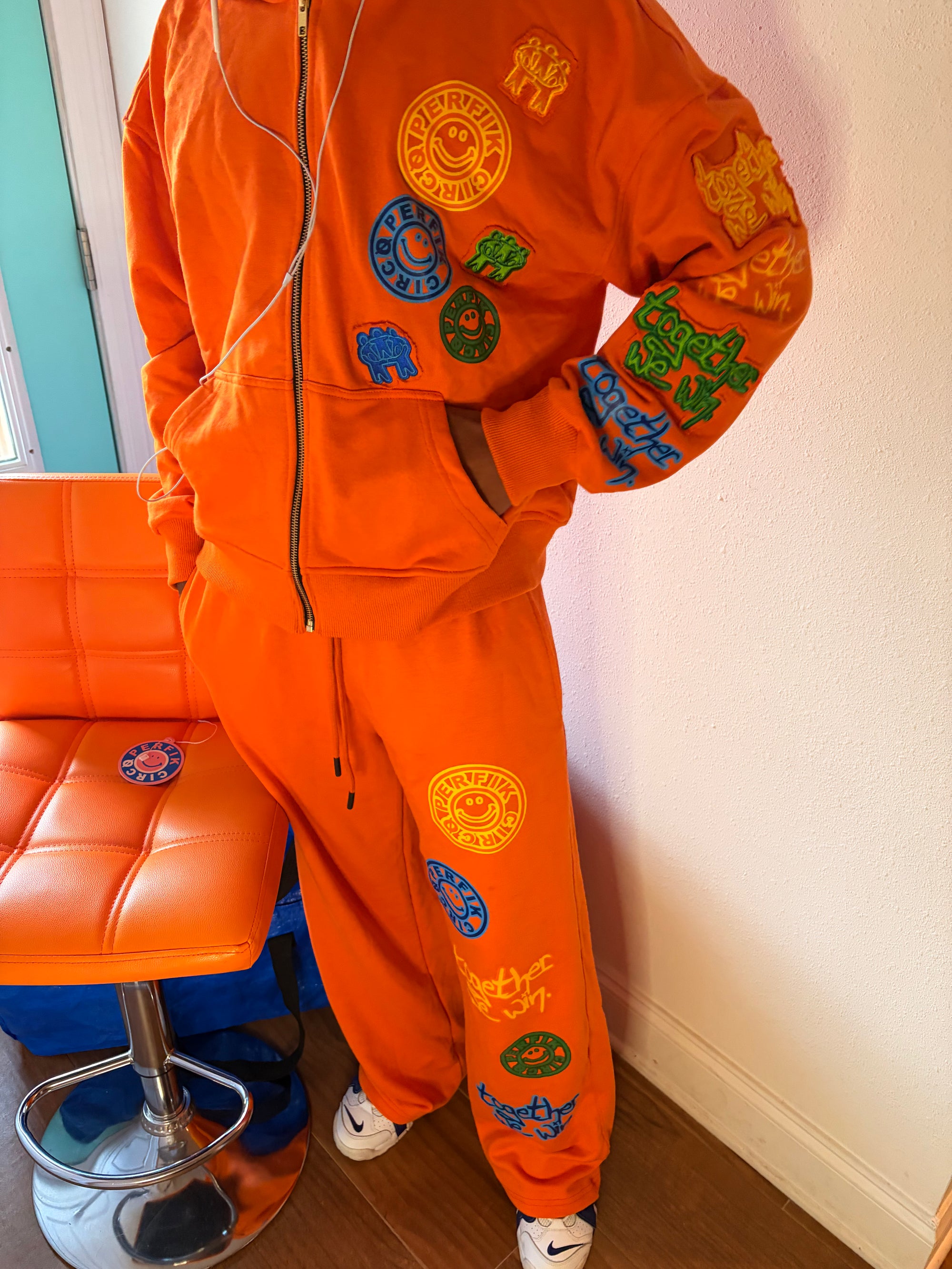 TOGETHER WE WIN Zip-Up Hoodie // ORANGE