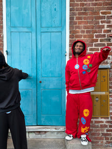TOGETHER WE WIN Straight Leg Sweatpants // RED