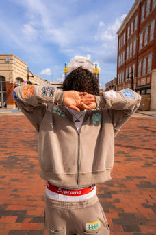 BETTER TOGETHER ZIP HOODIE [GREY WASH]