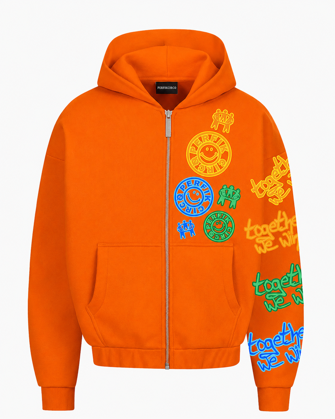 TOGETHER WE WIN Zip-Up Hoodie // ORANGE